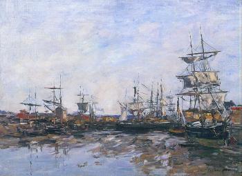 尤金 佈丹 Trouville, the Port at Low Tide 尤金 佈丹 Trouville, the Port at Low Tide